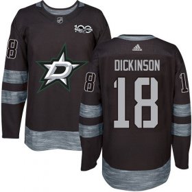 Wholesale Cheap Adidas Stars #18 Jason Dickinson Black 1917-2017 100th Anniversary Stitched NHL Jersey