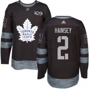 Wholesale Cheap Adidas Maple Leafs #2 Ron Hainsey Black 1917-2017 100th Anniversary Stitched NHL Jersey