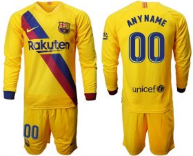 Wholesale Cheap Barcelona Personalized Away Long Sleeves Soccer Club Jersey