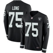 Wholesale Cheap Nike Raiders #75 Howie Long Black Team Color Men's Stitched NFL Limited Therma Long Sleeve Jersey