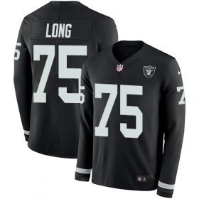 Wholesale Cheap Nike Raiders #75 Howie Long Black Team Color Men\'s Stitched NFL Limited Therma Long Sleeve Jersey