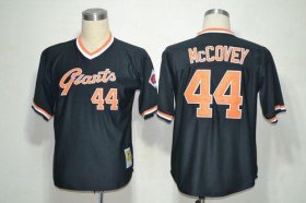 Wholesale Cheap Mitchell And Ness Giants #44 Willie McCovey Black Throwback Stitched MLB Jersey