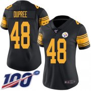 Wholesale Cheap Nike Steelers #48 Bud Dupree Black Women's Stitched NFL Limited Rush 100th Season Jersey