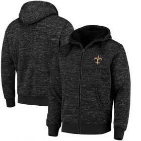 Wholesale Cheap Men\'s New Orleans Saints G-III Sports by Carl Banks Heathered Black Discovery Sherpa Full-Zip Jacket