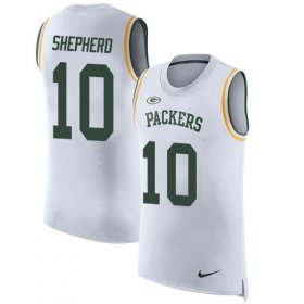 Wholesale Cheap Nike Packers #10 Darrius Shepherd White Men\'s Stitched NFL Limited Rush Tank Top Jersey
