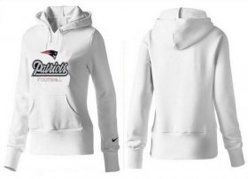 Wholesale Cheap Women\'s New England Patriots Authentic Logo Pullover Hoodie White
