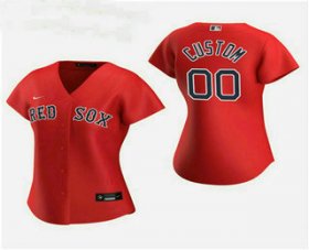 Wholesale Cheap Women\'s Custom Boston Red Sox 2020 Red Alternate Nike Jersey