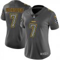 Wholesale Cheap Nike Steelers #7 Ben Roethlisberger Gray Static Women's Stitched NFL Vapor Untouchable Limited Jersey