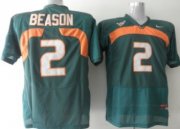 Wholesale Cheap Miami Hurricanes #2 Jon Beason Green Jersey