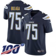 Wholesale Cheap Nike Chargers #75 Bryan Bulaga Navy Blue Team Color Men's Stitched NFL 100th Season Vapor Untouchable Limited Jersey