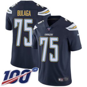 Wholesale Cheap Nike Chargers #75 Bryan Bulaga Navy Blue Team Color Men\'s Stitched NFL 100th Season Vapor Untouchable Limited Jersey