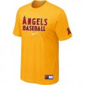 Wholesale Cheap Los Angeles Angels Nike Short Sleeve Practice MLB T-Shirt Yellow