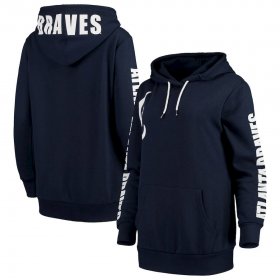 Wholesale Cheap Atlanta Braves G-III 4Her by Carl Banks Women\'s 12th Inning Pullover Hoodie Navy