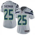 Wholesale Cheap Nike Seahawks #25 Richard Sherman Grey Alternate Women's Stitched NFL Vapor Untouchable Limited Jersey