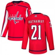 Wholesale Cheap Men's Washington Capitals #21 Garnet Hathaway Adidas Authentic Home Jersey - Red