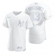 Wholesale Cheap Men's New York Yankees #13 Alex Rodriguez White Nike Flexbase Fashion Jersey