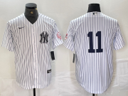 Cheap Men's New York Yankees #11 Anthony Volpe White With Patch 2024 Cool Base Stitched Jersey