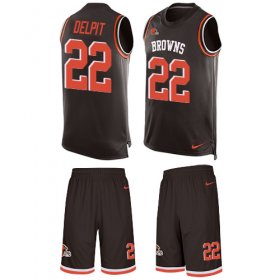 Wholesale Cheap Nike Browns #22 Grant Delpit Brown Team Color Men\'s Stitched NFL Limited Tank Top Suit Jersey