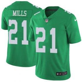 Wholesale Cheap Nike Eagles #21 Jalen Mills Green Men\'s Stitched NFL Limited Rush Jersey