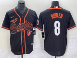 Wholesale Cheap Men's Baltimore Orioles #8 Cal Ripken Jr Black With Patch Cool Base Stitched Baseball Jersey