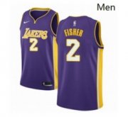 Wholesale Cheap Mens Nike Los Angeles Lakers 2 Derek Fisher Swingman Purple NBA Jersey Statement Edition