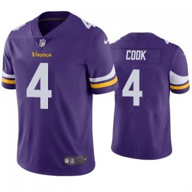 Wholesale Cheap Men\'s Minnesota Vikings #4 Dalvin Cook Purple Vapor Untouchable Stitched Jersey