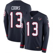 Wholesale Cheap Nike Texans #13 Brandin Cooks Navy Blue Team Color Men's Stitched NFL Limited Therma Long Sleeve Jersey