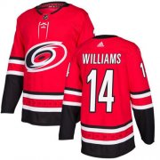 Wholesale Cheap Adidas Hurricanes #14 Justin Williams Red Home Authentic Stitched NHL Jersey