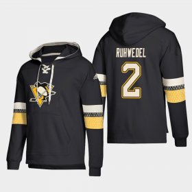 Wholesale Cheap Pittsburgh Penguins #2 Chad Ruhwedel Black adidas Lace-Up Pullover Hoodie