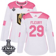 Wholesale Cheap Adidas Golden Knights #29 Marc-Andre Fleury White/Pink Authentic Fashion 2018 Stanley Cup Final Women's Stitched NHL Jersey