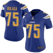 Wholesale Cheap Nike Chargers #75 Bryan Bulaga Electric Blue Women's Stitched NFL Limited Rush Jersey
