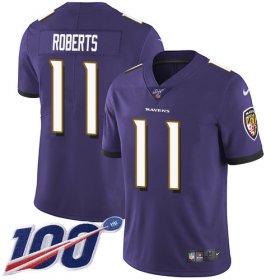 Wholesale Cheap Nike Ravens #11 Seth Roberts Purple Team Color Men\'s Stitched NFL 100th Season Vapor Untouchable Limited Jersey