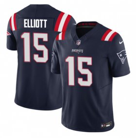 Wholesale Cheap Men\'s New England Patriots #15 Ezekiel Elliott Navy 2023 F.U.S.E. Vapor Limited Football Stitched Jersey