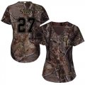 Wholesale Cheap Rockies #27 Trevor Story Camo Realtree Collection Cool Base Women's Stitched MLB Jersey