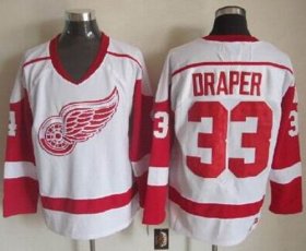 Wholesale Cheap Red Wings #33 Kris Draper White CCM Throwback Stitched NHL Jersey