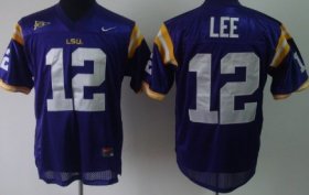 Wholesale Cheap LSU Tigers #12 Jarrett Lee Purple Jersey
