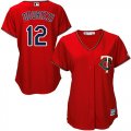 Wholesale Cheap Twins #12 Jake Odorizzi Red Alternate Women's Stitched MLB Jersey