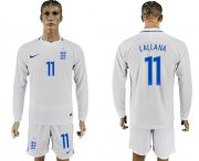 Wholesale Cheap England #11 Lallana Home Long Sleeves Soccer Country Jersey