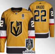 Wholesale Cheap Men's Vegas Golden Knights #22 Michael Amadio Gold 2023 Stanley Cup Champions Stitched Jersey