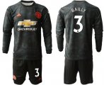 Wholesale Cheap Manchester United #3 Bailly Third Long Sleeves Soccer Club Jersey