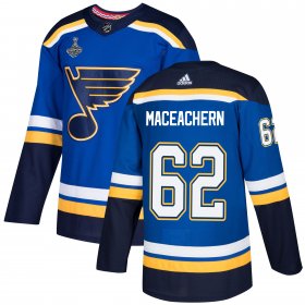 Wholesale Cheap Adidas Blues #62 Mackenzie MacEachern Blue Home Authentic 2019 Stanley Cup Champions Stitched NHL Jersey