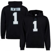 Wholesale Cheap Panthers #1 Cam Newton Black Majestic Eligible Receiver II Name & Number NFL Hoodie