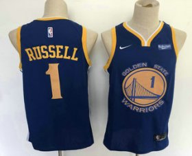 Wholesale Cheap Men\'s Golden State Warriors #1 D\'Angelo Russell Blue 2019 Nike Swingman NEW Rakuten Logo Stitched NBA Jersey