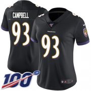 Wholesale Cheap Nike Ravens #93 Calais Campbell Black Alternate Women's Stitched NFL 100th Season Vapor Untouchable Limited Jersey