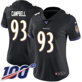 Wholesale Cheap Nike Ravens #93 Calais Campbell Black Alternate Women\'s Stitched NFL 100th Season Vapor Untouchable Limited Jersey