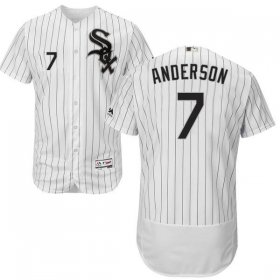 Wholesale Cheap White Sox #7 Tim Anderson White(Black Strip) Flexbase Authentic Collection Stitched MLB Jersey