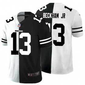 Cheap Cleveland Browns #13 Odell Beckham Jr. Men\'s Black V White Peace Split Nike Vapor Untouchable Limited NFL Jersey