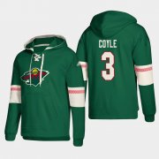 Wholesale Cheap Minnesota Wild #3 Charlie Coyle Green adidas Lace-Up Pullover Hoodie