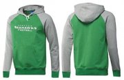 Wholesale Cheap Seattle Seahawks English Version Pullover Hoodie Green & Grey