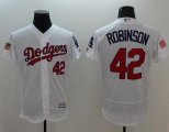 Wholesale Cheap Dodgers #42 Jackie Robinson White Fashion Stars & Stripes Flexbase Authentic Stitched MLB Jersey